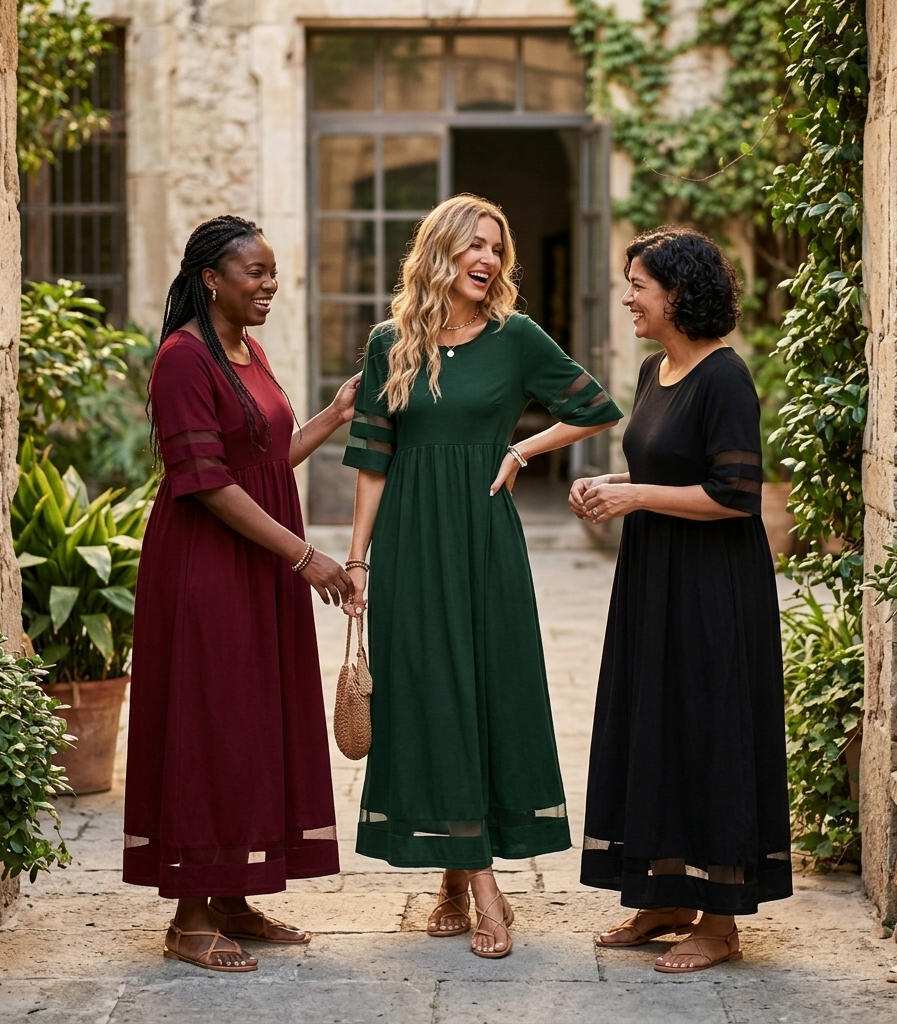 Aubrey™ - Flattering Tummy-Smoothing Midi Dress