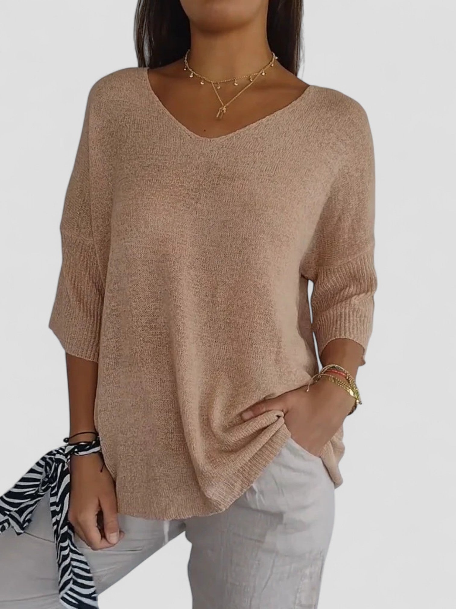 Aurea - VNeck Knit Top