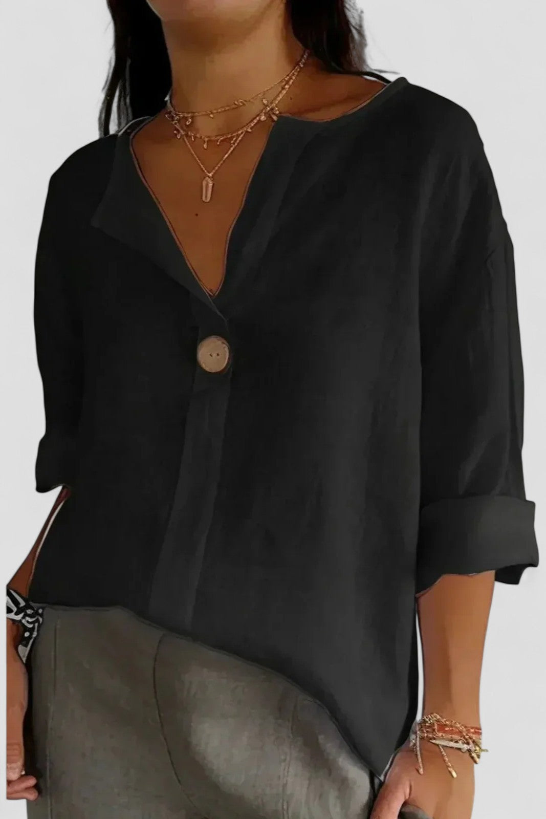 Zimma - Relaxed V-Neck Top
