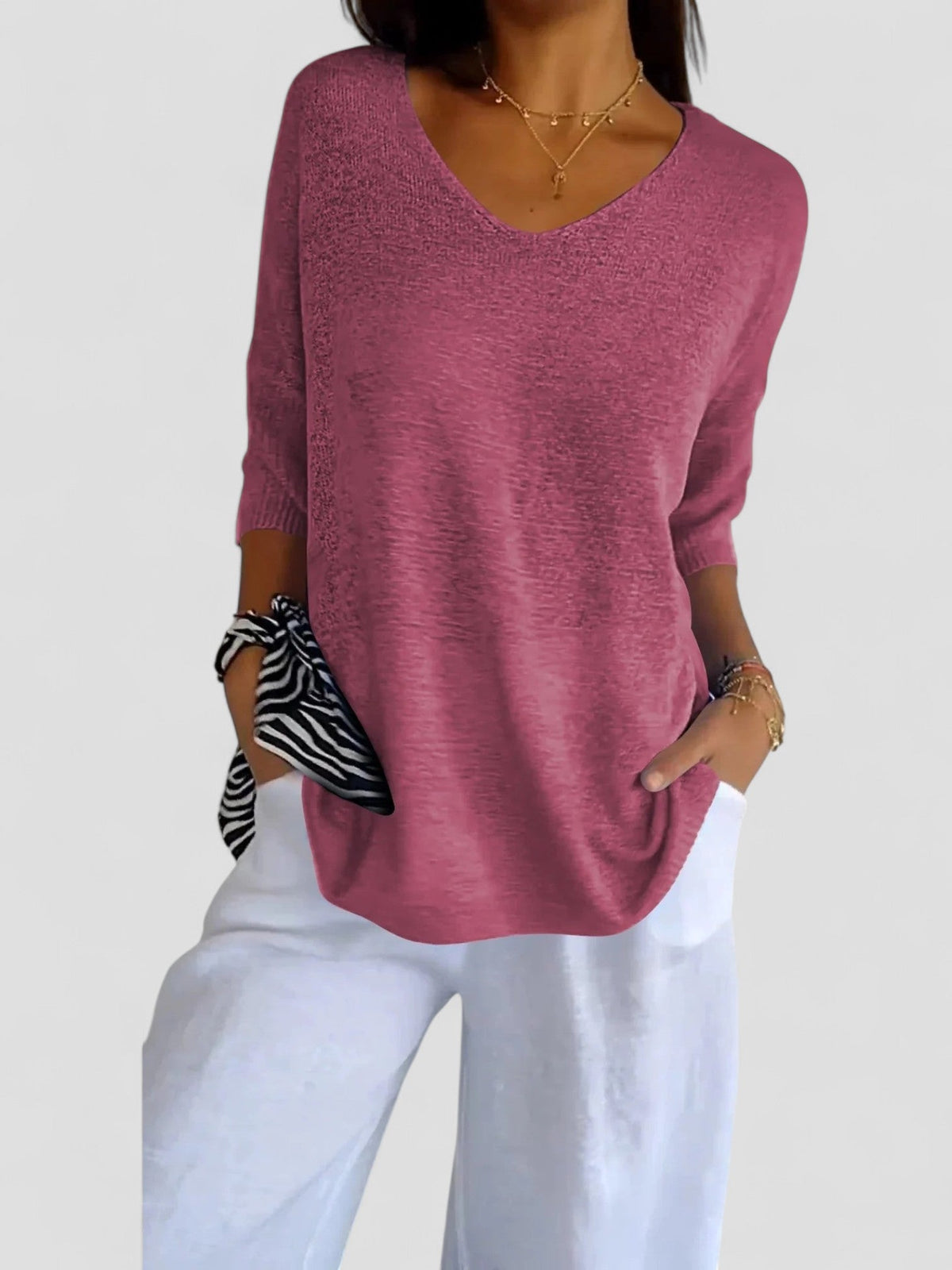 Aurea - VNeck Knit Top