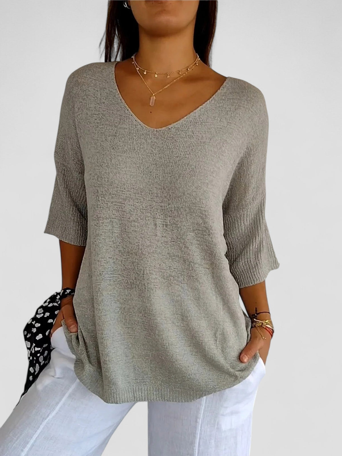 Aurea - VNeck Knit Top