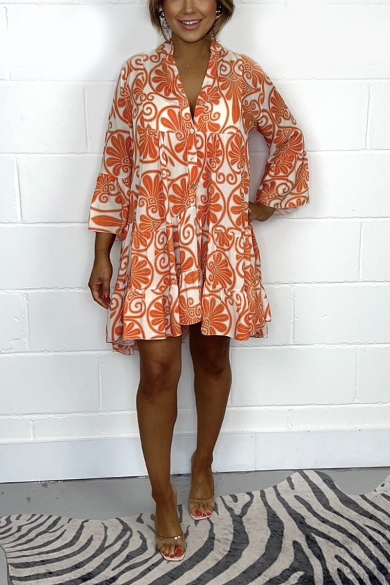 Laurie | Leaf Print Tunic Dress – Light, Relaxed & Flattering