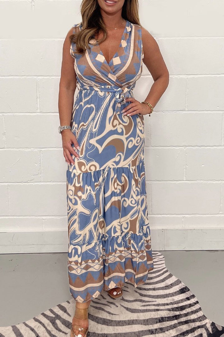 Rosa | Soft Geometric Maxi Dress – Flowy, Stylish &amp; Effortless