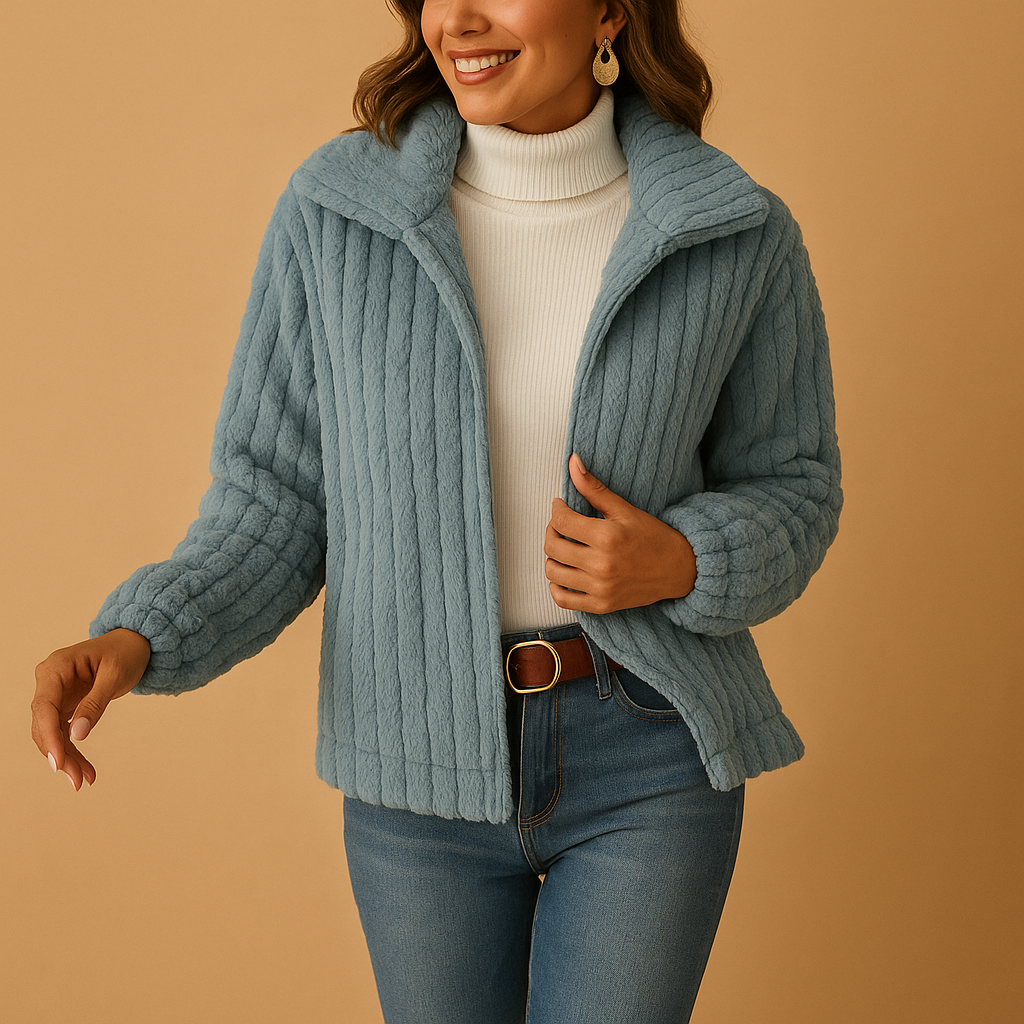 Eveline Women's Long Fleece Vest with Collar