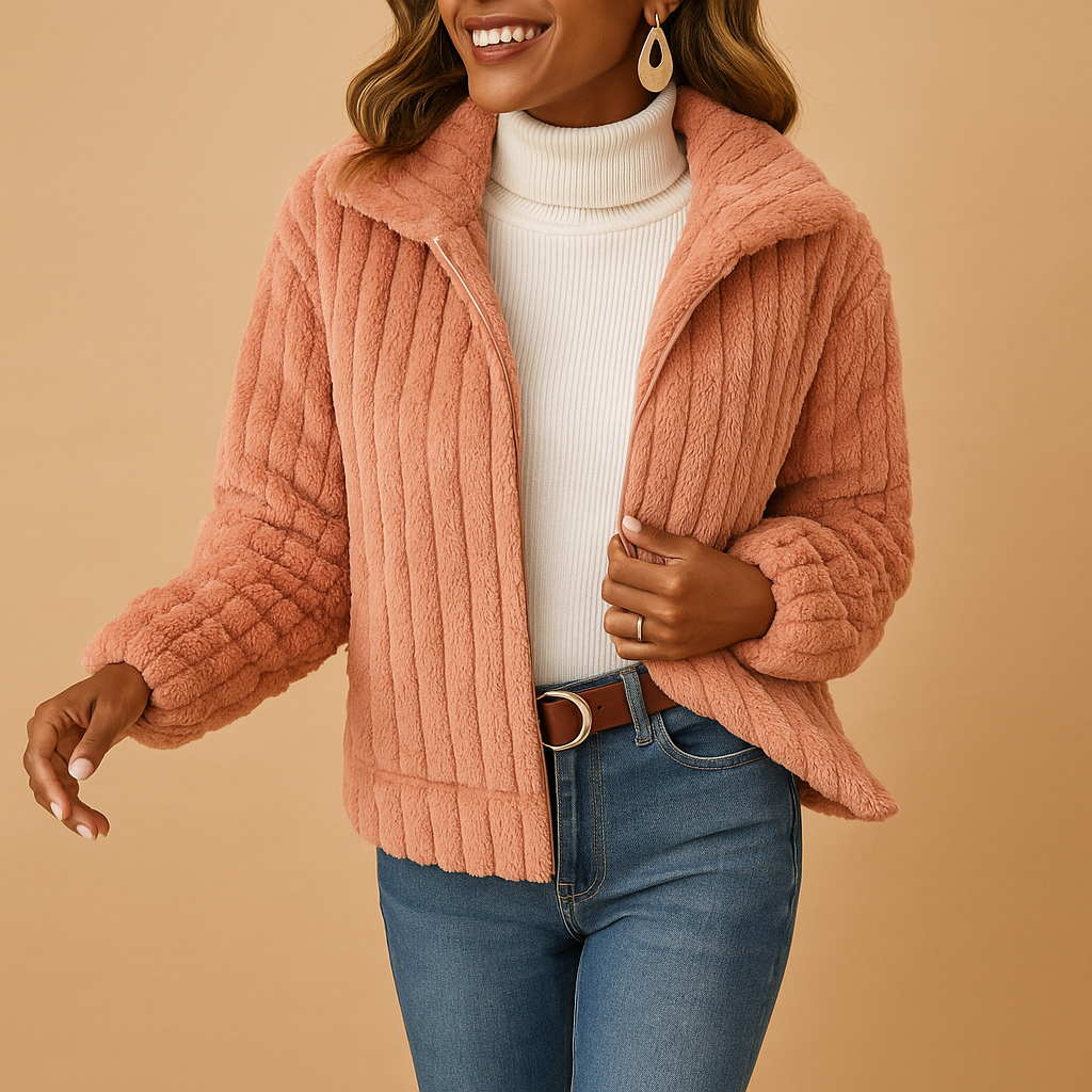Isabelle Women's Long Fleece Vest with High Collar