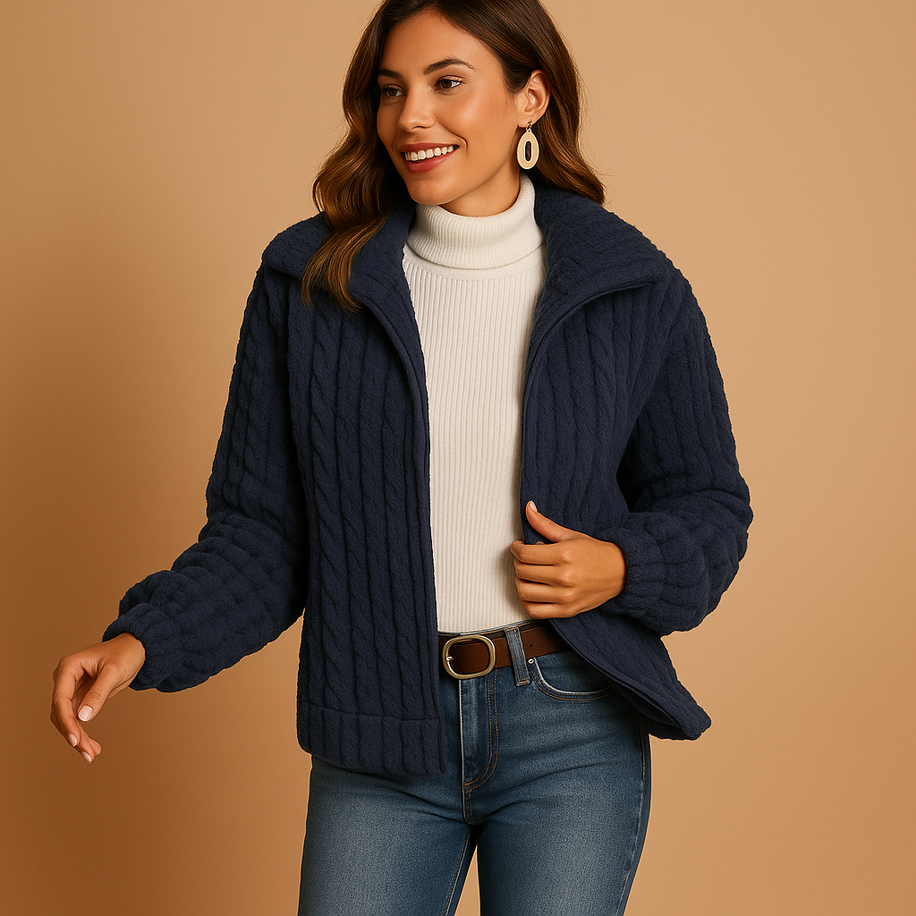 Isabelle Women's Long Fleece Vest with High Collar