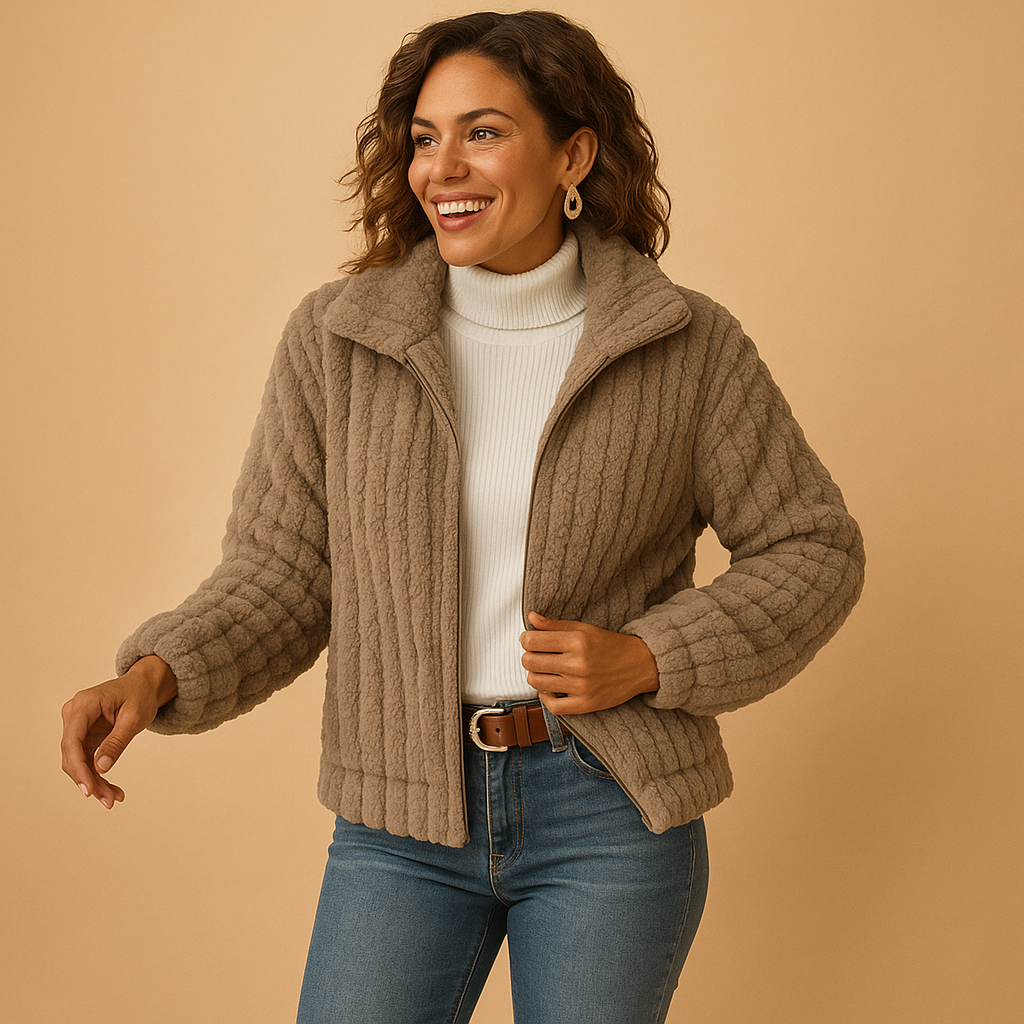 Isabelle Women's Long Fleece Vest with High Collar