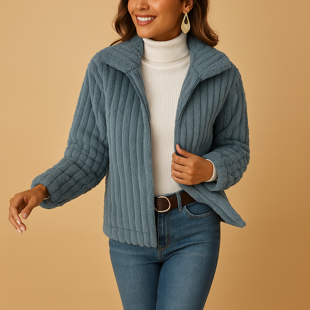 Isabelle Women's Long Fleece Vest with High Collar