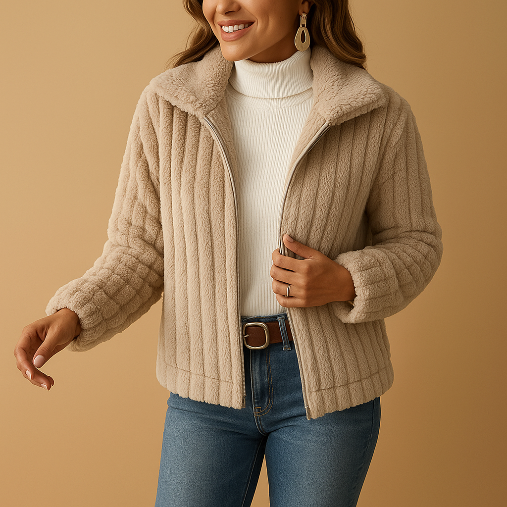 Isabelle Women's Long Fleece Vest with High Collar