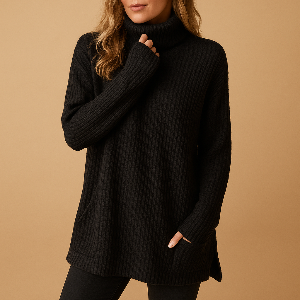 Yara Women's Long Knitted Sweater with Print