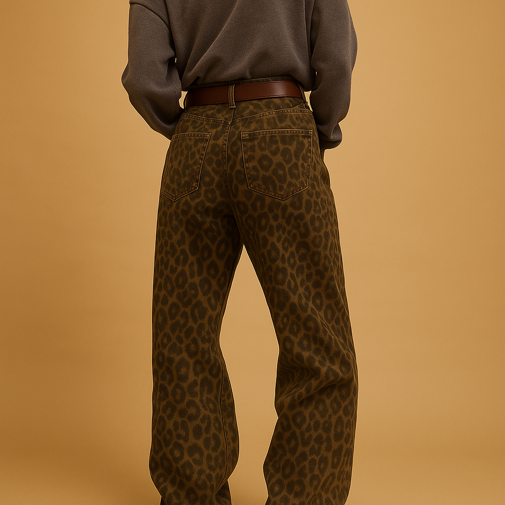 Womens Slim Fit Leopard Print Jeans | Nelly