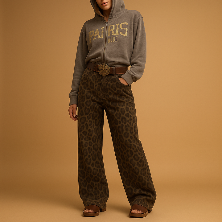 Womens Slim Fit Leopard Print Jeans | Nelly