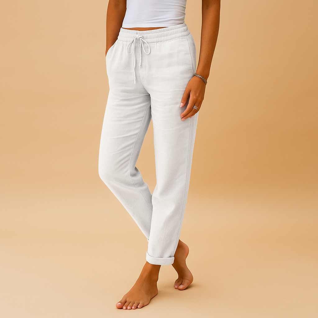 Women's Lightweight Pants with Elastic Waistband | Femke