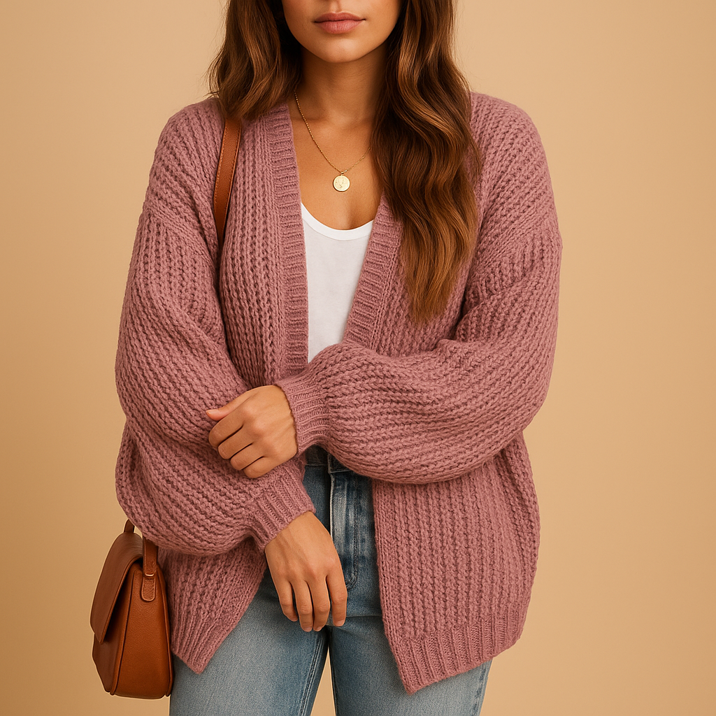 Elina Women's Open Knit Cardigan - Relaxed Fit