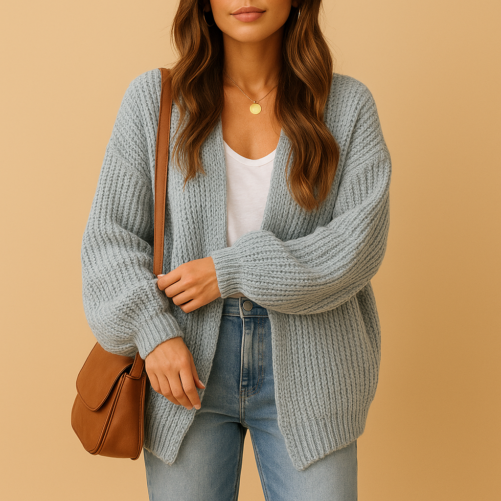 Elina Women's Open Knit Cardigan - Relaxed Fit