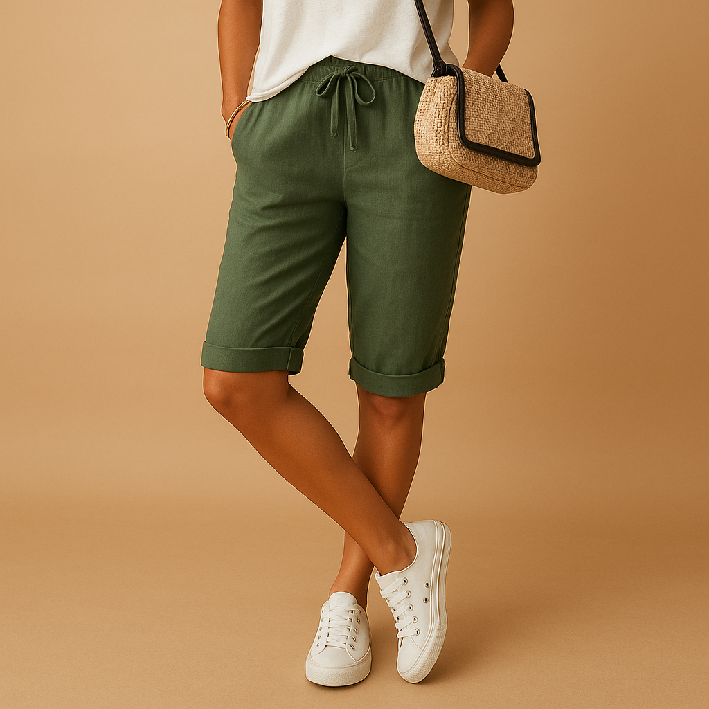 Women's Lotte Lightweight Capri Pants with Elastic Waist