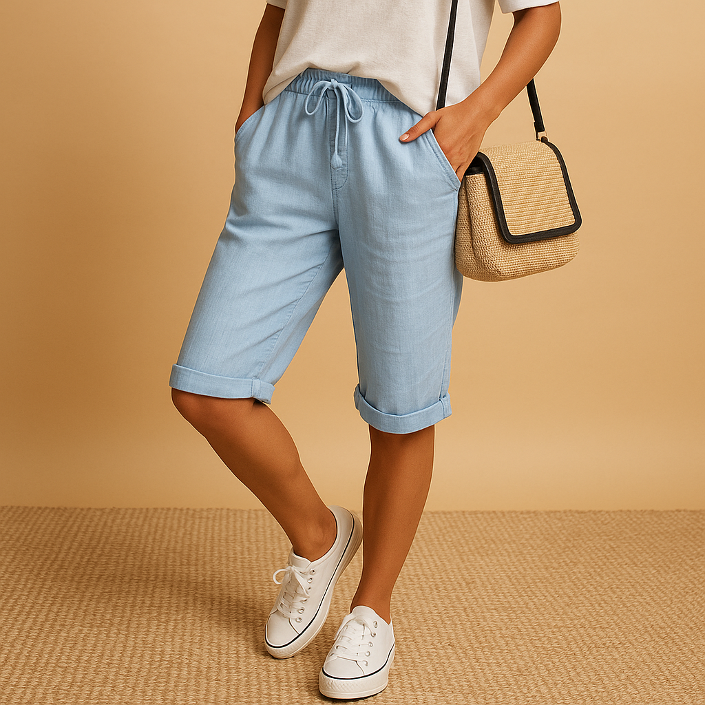 Women's Lotte Lightweight Capri Pants with Elastic Waist