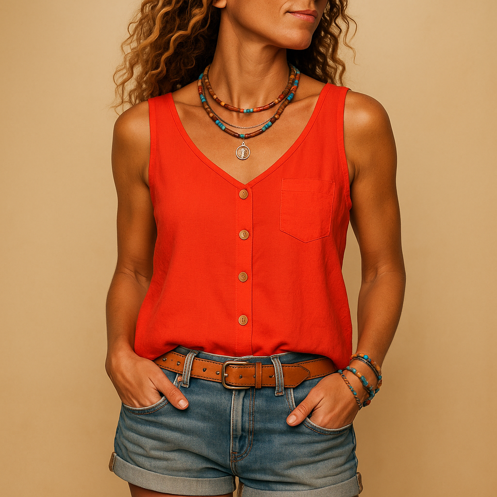 Yara Women's Lightweight Sleeveless V-Neck Top