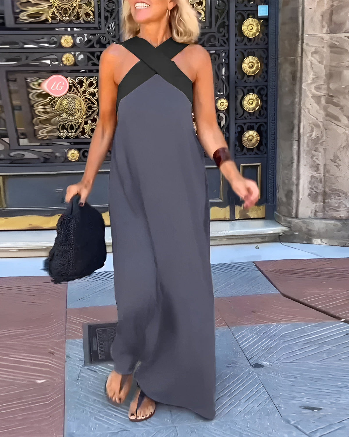 Paula | Breathable Comfortable Crossed Maxi Dress