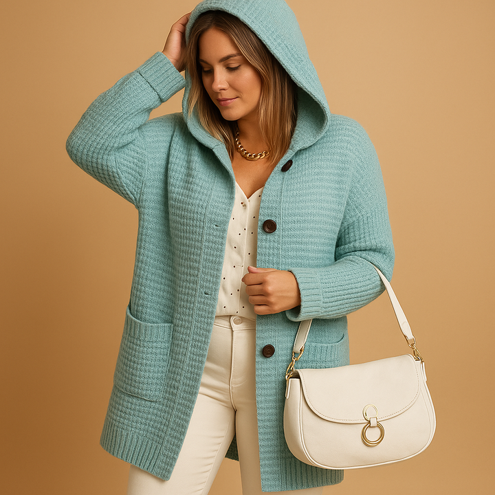 Jolien Long Front Open Knit Cardigan for Women
