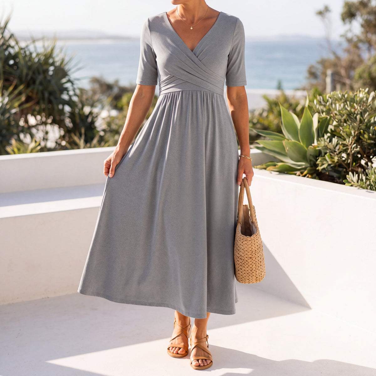 Harper the elegant A-line midi dress