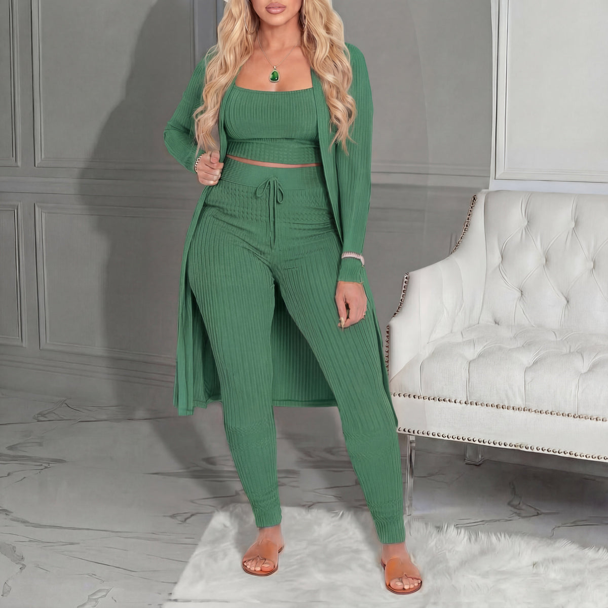 AMARIET - Cozy Three Piece Cardigan