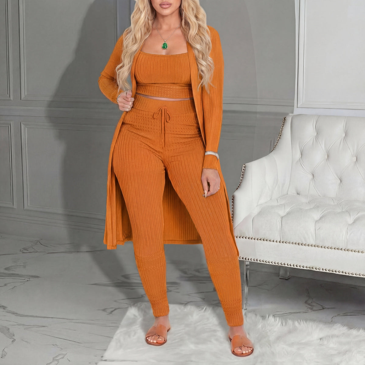 AMARIET - Cozy Three Piece Cardigan