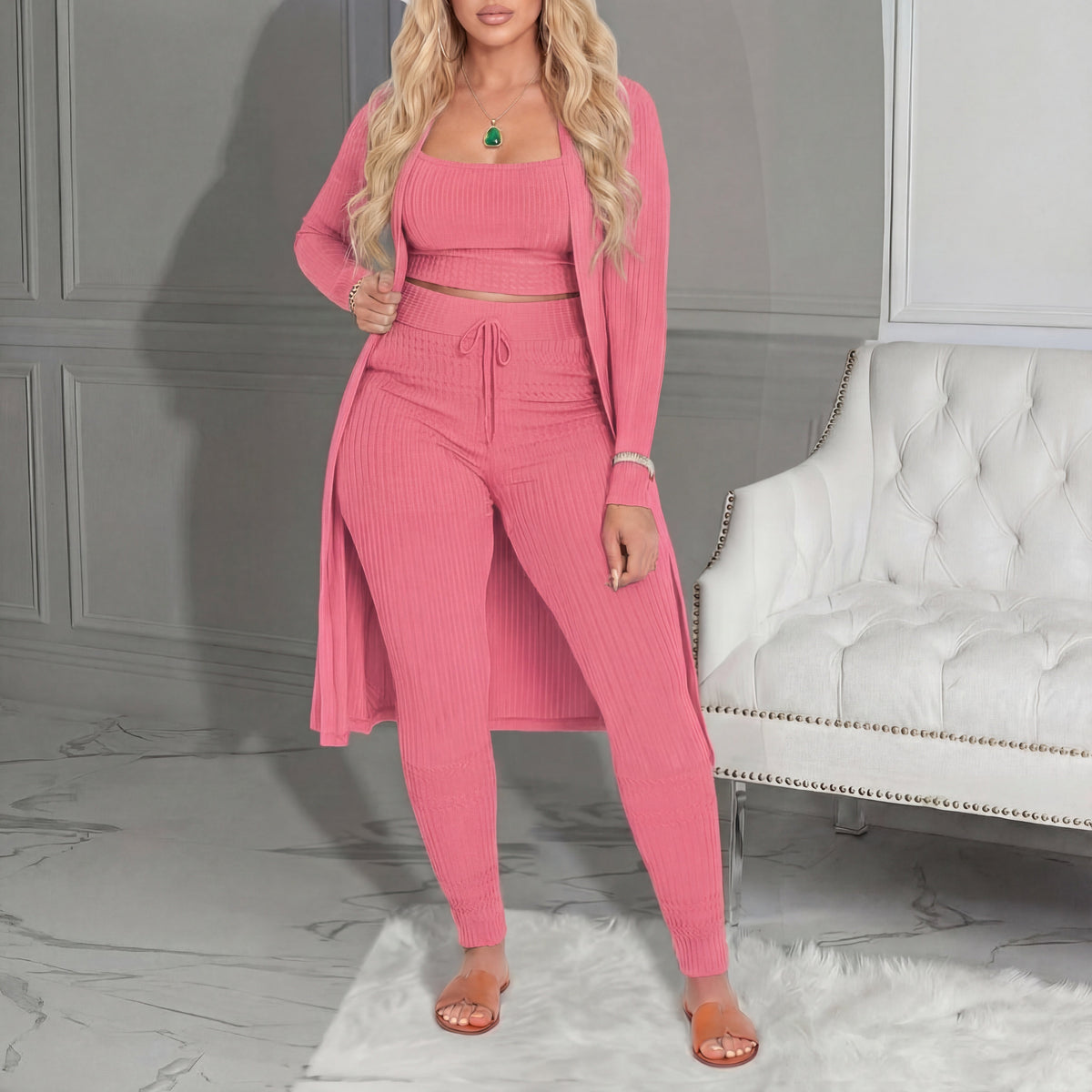 AMARIET - Cozy Three Piece Cardigan