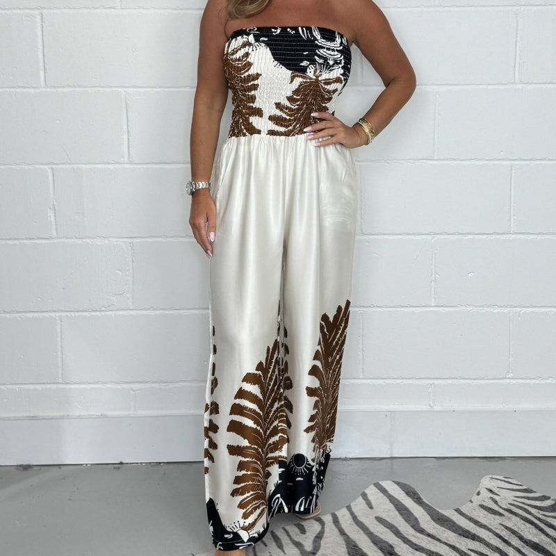 Elena | Elegant Strapless Jumpsuit – Flowy, Flattering &amp; Comfortable