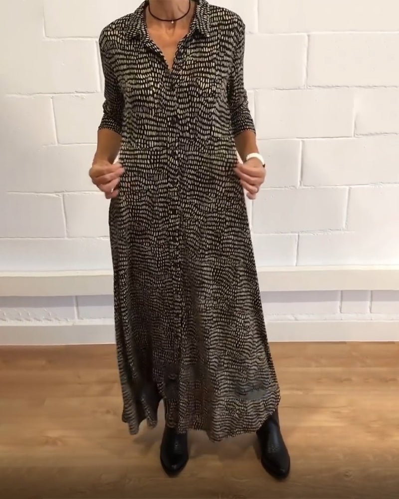 Natalie | Relaxed Button Down Maxi Dress – Flowy &amp; Effortless