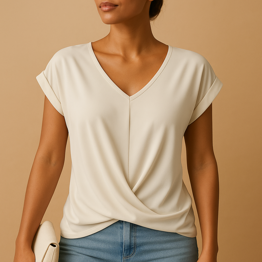 Joline Women's V-Neck Blouse with Flattering Fit