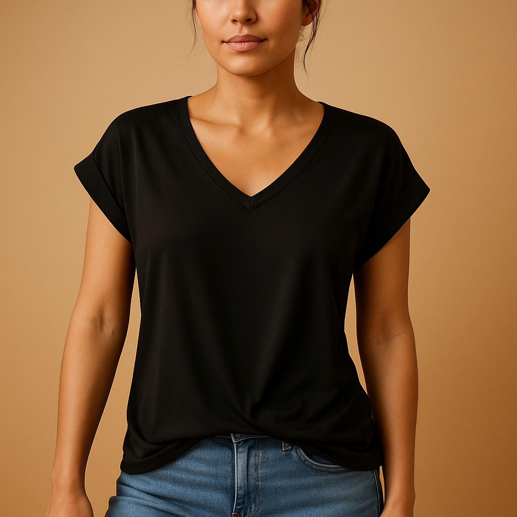 Joline Women's V-Neck Blouse with Flattering Fit