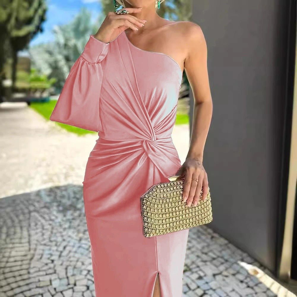 Vivellio | Silk Slit Dress