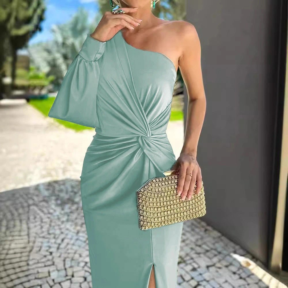 Vivellio | Silk Slit Dress