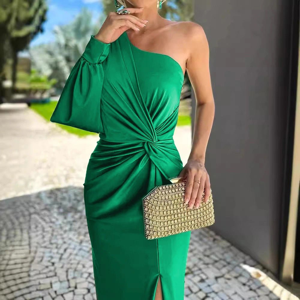 Vivellio | Silk Slit Dress