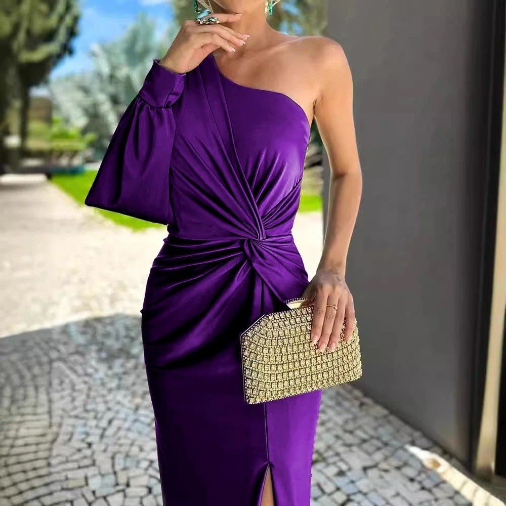 Vivellio | Silk Slit Dress