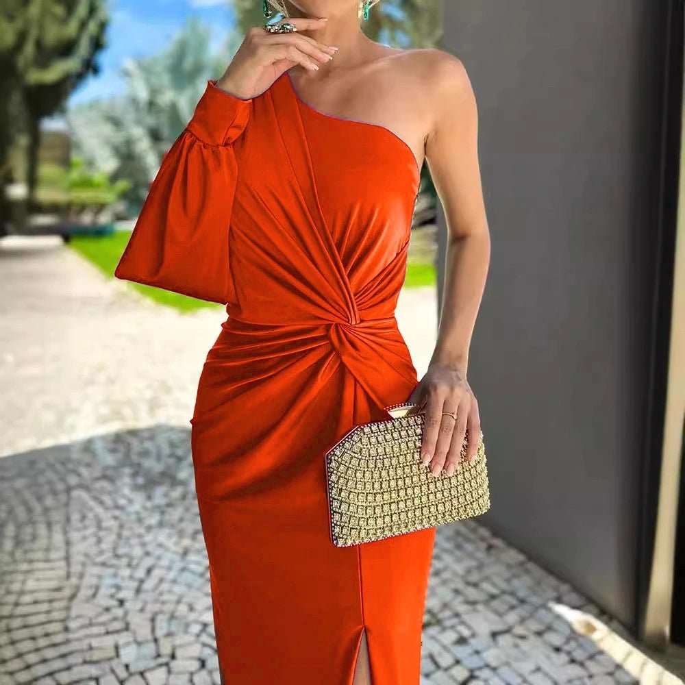 Vivellio | Silk Slit Dress