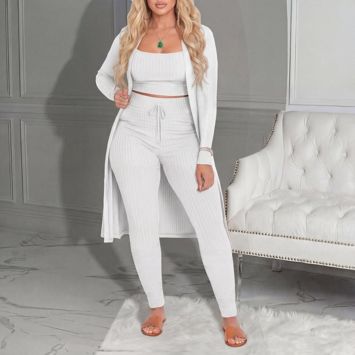 AMARIET - Cozy Three Piece Cardigan